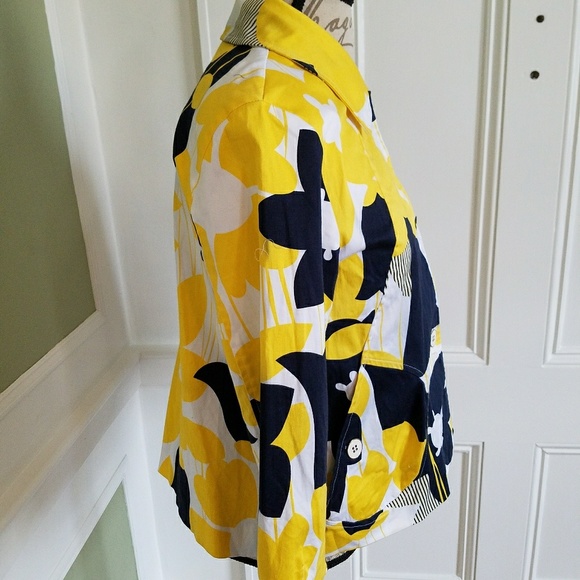 SOLD Erin London yellow, navy & white blazer - Picture 2 of 7
